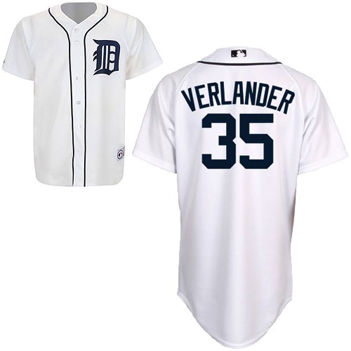 Justin Verlander Detroit Tigers #35 Home Big And Tall Cool Base Jersey - White