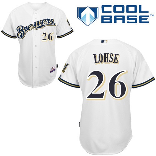 Kyle Lohse Milwaukee Brewers #26 Home Big And Tall Cool Base Jersey - White