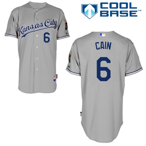 Lorenzo Cain Kansas City Royals #6 Away Big And Tall Cool Base Jersey - Gray