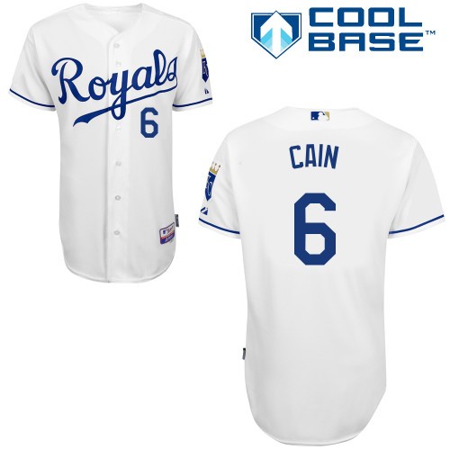 Lorenzo Cain Kansas City Royals #6 Home Big And Tall Cool Base Jersey - White