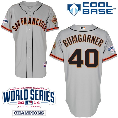 Madison Bumgarner San Francisco Giants #40 Away Champions Big And Tall Cool Base Jersey - Gray