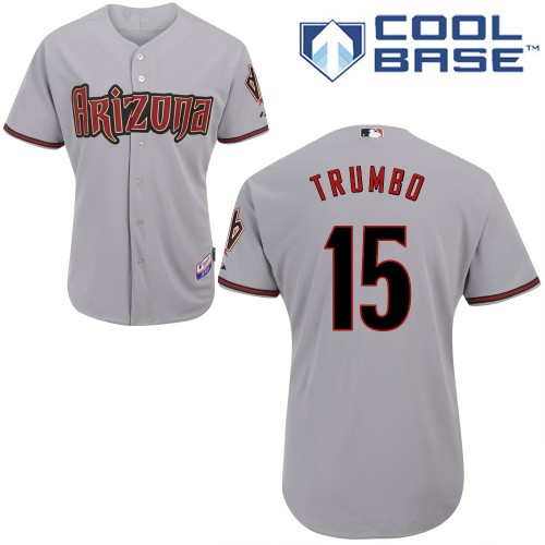 Mark Trumbo Arizona Diamondbacks #15 Away Big And Tall Cool Base Jersey - Gray