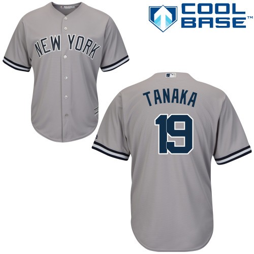 Masahiro Tanaka New York Yankees #19 Away Big And Tall Cool Base Jersey - Gray