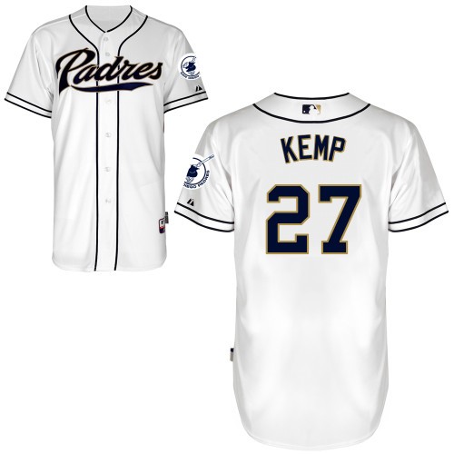 Matt Kemp San Diego Padres #27 Home Big And Tall Cool Base Jersey - White