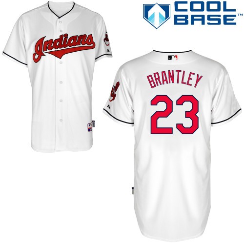 Michael Brantley Cleveland Indians #23 Home Big And Tall Cool Base Jersey - White