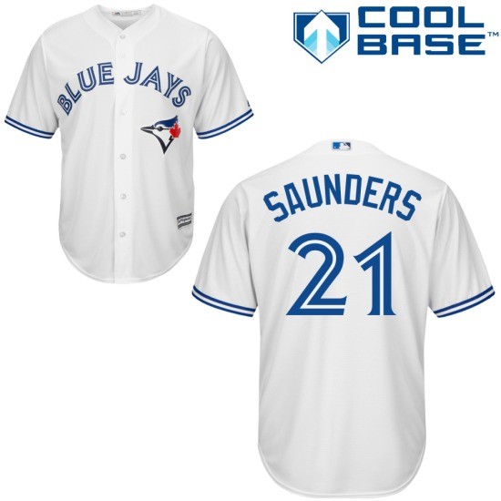 Michael Saunders Toronto Blue Jays #21 Home Big And Tall Cool Base Jersey - White