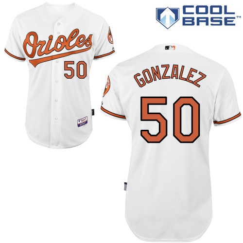 Miguel Gonzalez Baltimore Orioles #50 Home Big And Tall Cool Base Jersey - White