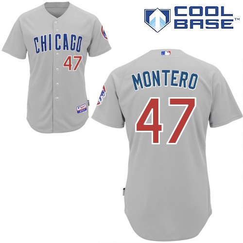 Miguel Montero Chicago Cubs #47 Away Big And Tall Cool Base Jersey - Gray