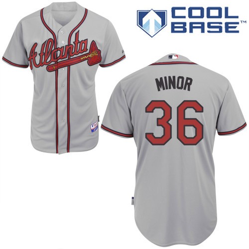 Mike Minor Atlanta Braves #36 Away Big And Tall Cool Base Jersey - Gray