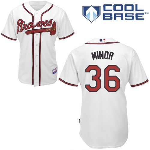 Mike Minor Atlanta Braves #36 Home Big And Tall Cool Base Jersey - White