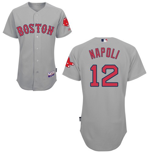 Mike Napoli Boston Red Sox #12 Away Big And Tall Cool Base Jersey - Gray