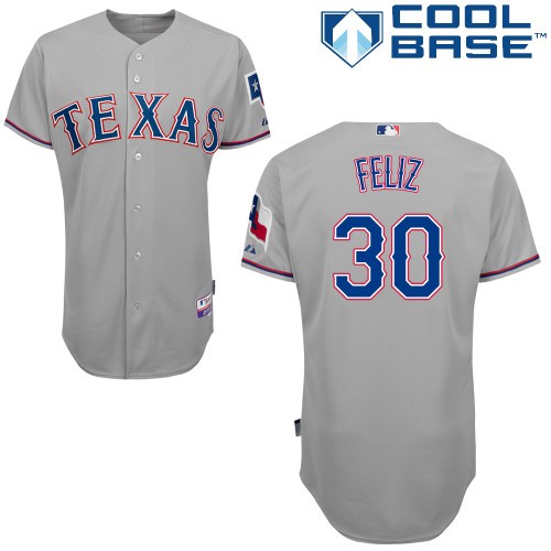 Neftali Feliz Texas Rangers #30 Away Big And Tall Cool Base Jersey - Gray