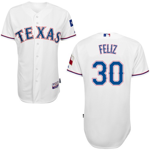 Neftali Feliz Texas Rangers #30 Home Big And Tall Cool Base Jersey - White