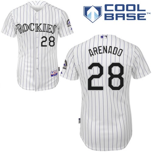 Nolan Arenado Colorado Rockies #28 Home Big And Tall Cool Base Jersey - White