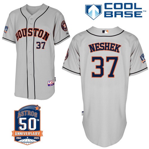 Pat Neshek Houston Astros #37 Away 50th Big And Tall Cool Base Jersey - Gray