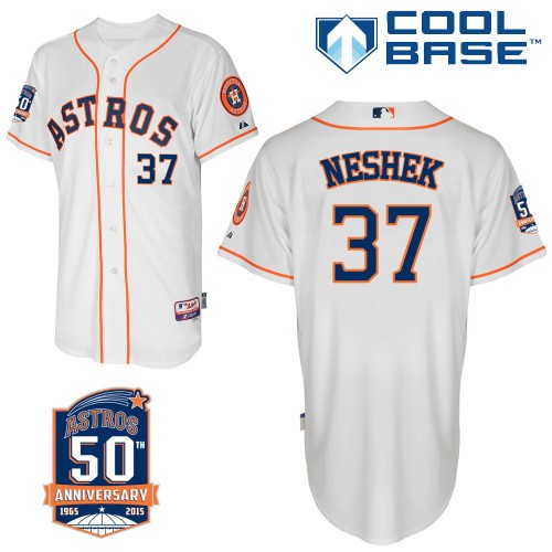 Pat Neshek Houston Astros #37 Home 50th Big And Tall Cool Base Jersey - White