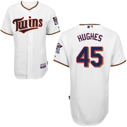 Phil Hughes Minnesota Twins #45 Home Big And Tall Cool Base Jersey - White