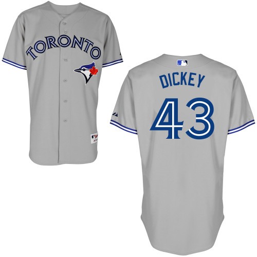 R.A. Dickey Toronto Blue Jays #43 Away Big And Tall Cool Base Jersey - Gray