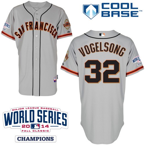 Ryan Vogelsong San Francisco Giants #32 Away Champions Big And Tall Cool Base Jersey - Gray