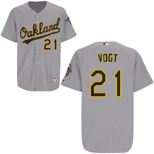 Stephen Vogt Oakland Athletics #21 Away Big And Tall Cool Base Jersey - Gray