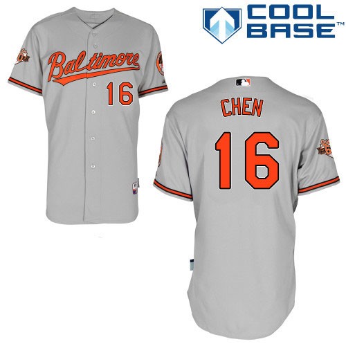 Wei-Yin Chen Baltimore Orioles #16 Away Big And Tall Cool Base Jersey - Gray