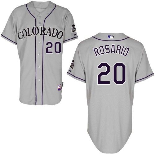 Wilin Rosario Colorado Rockies #20 Away Big And Tall Cool Base Jersey - Silver Gray