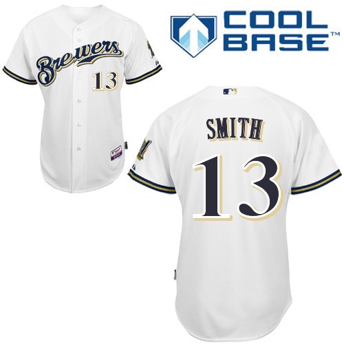 Will Smith Milwaukee Brewers #13 Home Big And Tall Cool Base Jersey - White