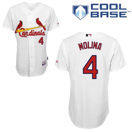 Yadier Molina St. Louis Cardinals #4 Home Big And Tall Cool Base Jersey - White