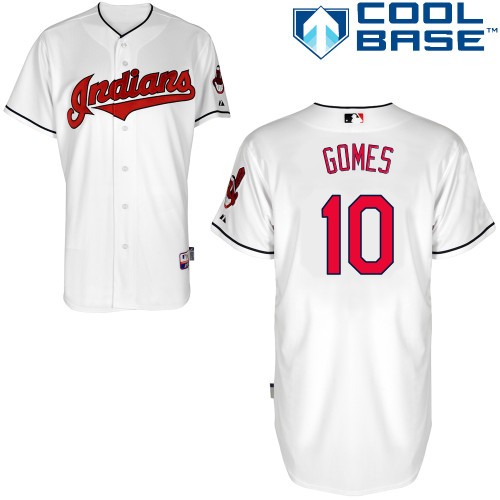 Yan Gomes Cleveland Indians #10 Home Big And Tall Cool Base Jersey - White