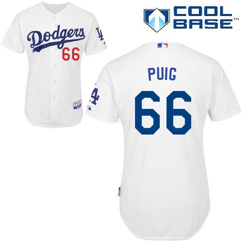 Yasiel Puig Los Angeles Dodgers #66 Home Big And Tall Cool Base Jersey - White