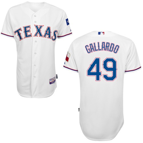 Yovani Gallardo Texas Rangers #49 Home Big And Tall Cool Base Jersey - White