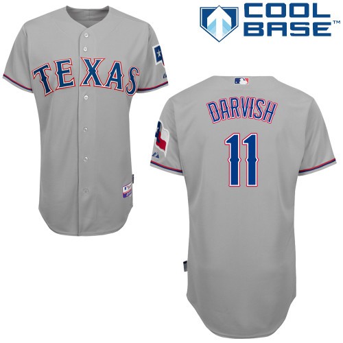 Yu Darvish Texas Rangers #11 Away Big And Tall Cool Base Jersey - Gray