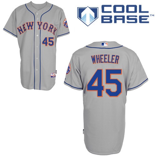 Zack Wheeler New York Mets #45 Away Big And Tall Cool Base Jersey - Gray