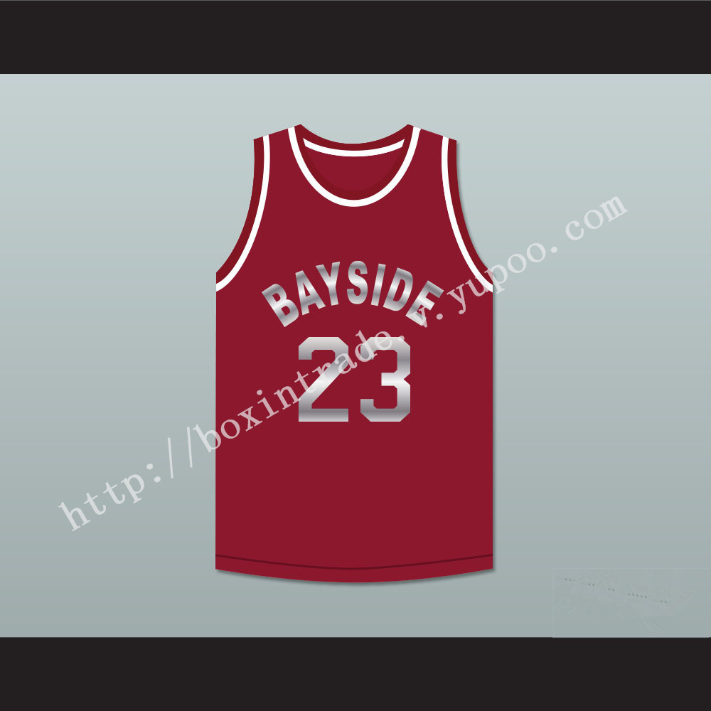 Saved By The Bell AC Slater 23 Bayside Tigers Basketball Jersey Maroon