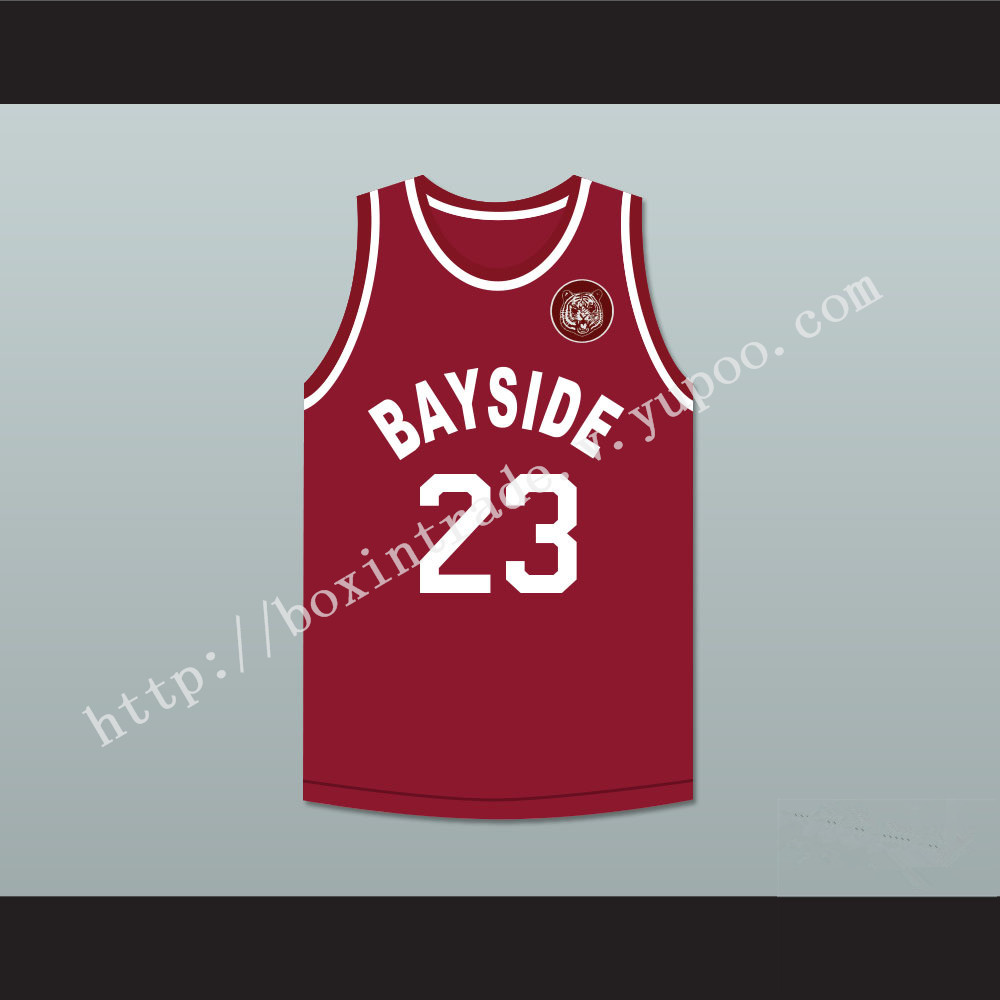 Saved By The Bell AC Slater 23 Bayside Tigers Away Basketball Jersey Includes Tiger Patch