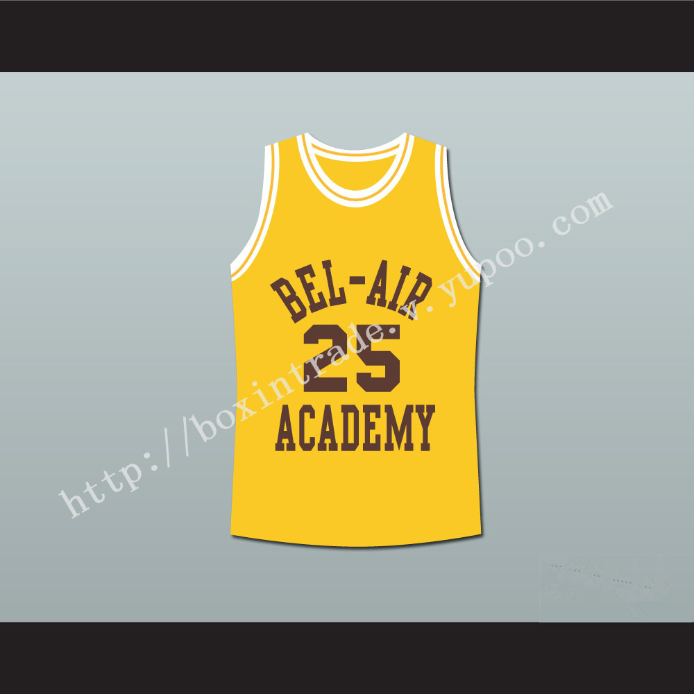 The Fresh Prince of Bel-Air Alfonso Ribeiro Carlton Banks Bel-Air Academy Yellow Basketball Jersey