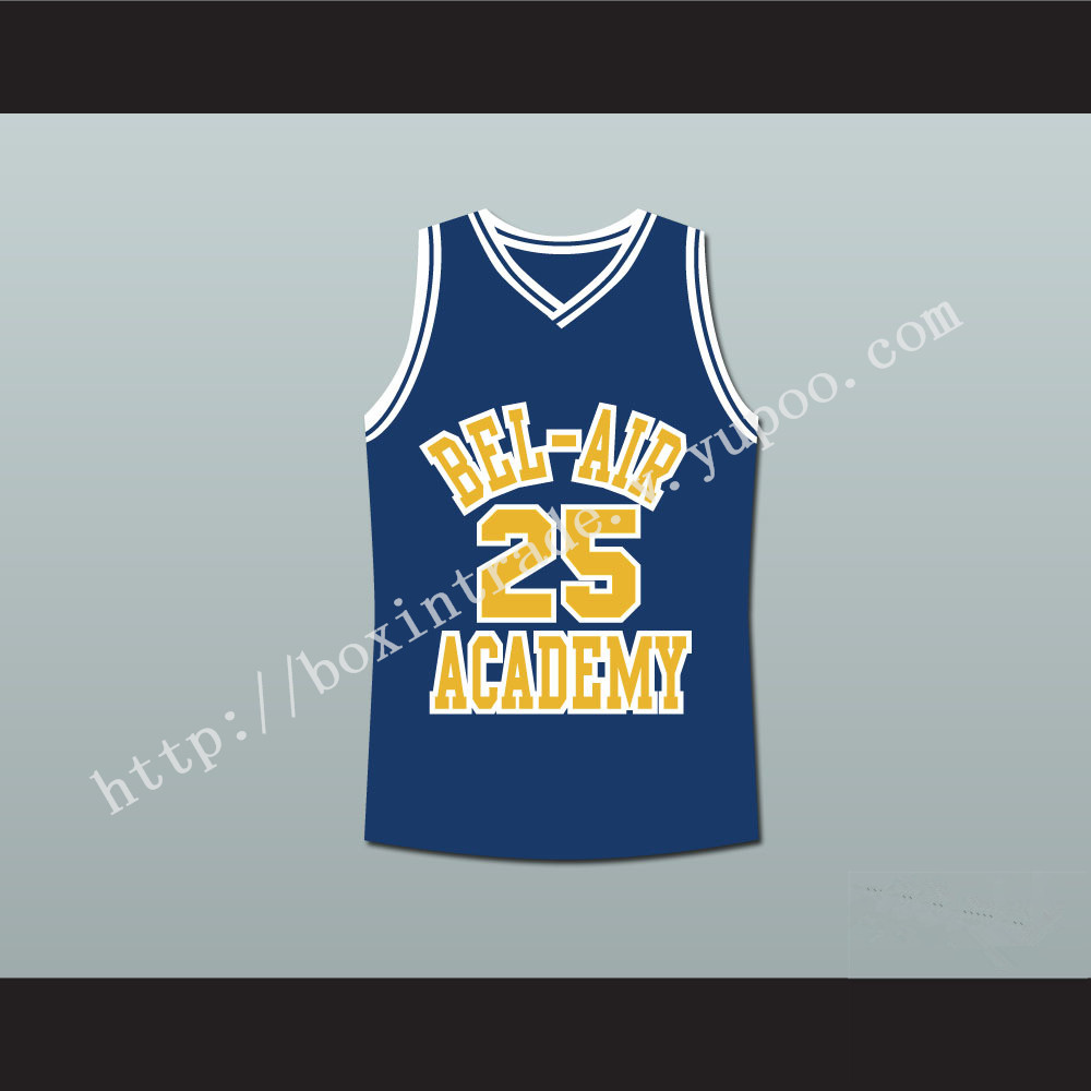 The Fresh Prince of Bel-Air Alfonso Ribeiro Carlton Banks Bel-Air Academy Blue Basketball Jersey