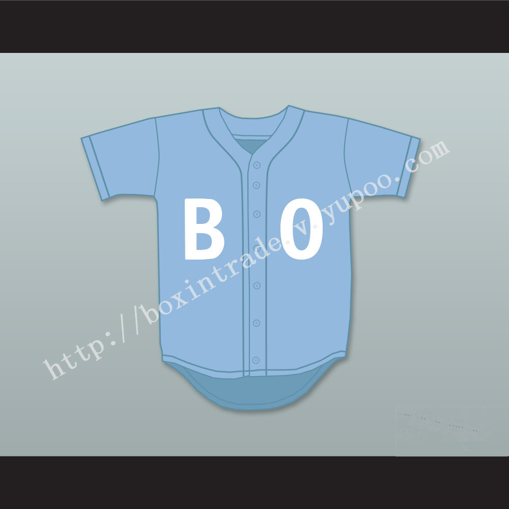 Bo Jackson BO Light Blue Baseball Jersey Sesame Street