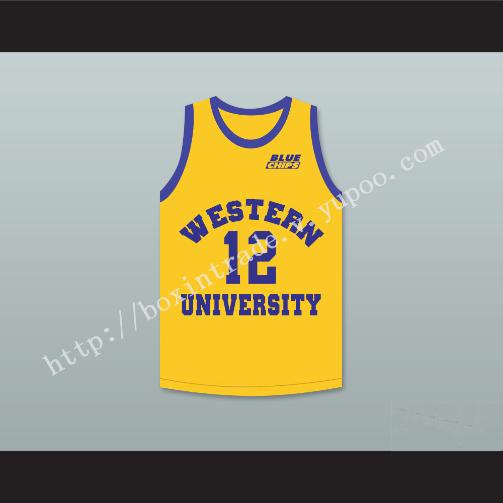 Action Bronson 12 Western University Yellow Basketball Jersey with Blue Chips Patch