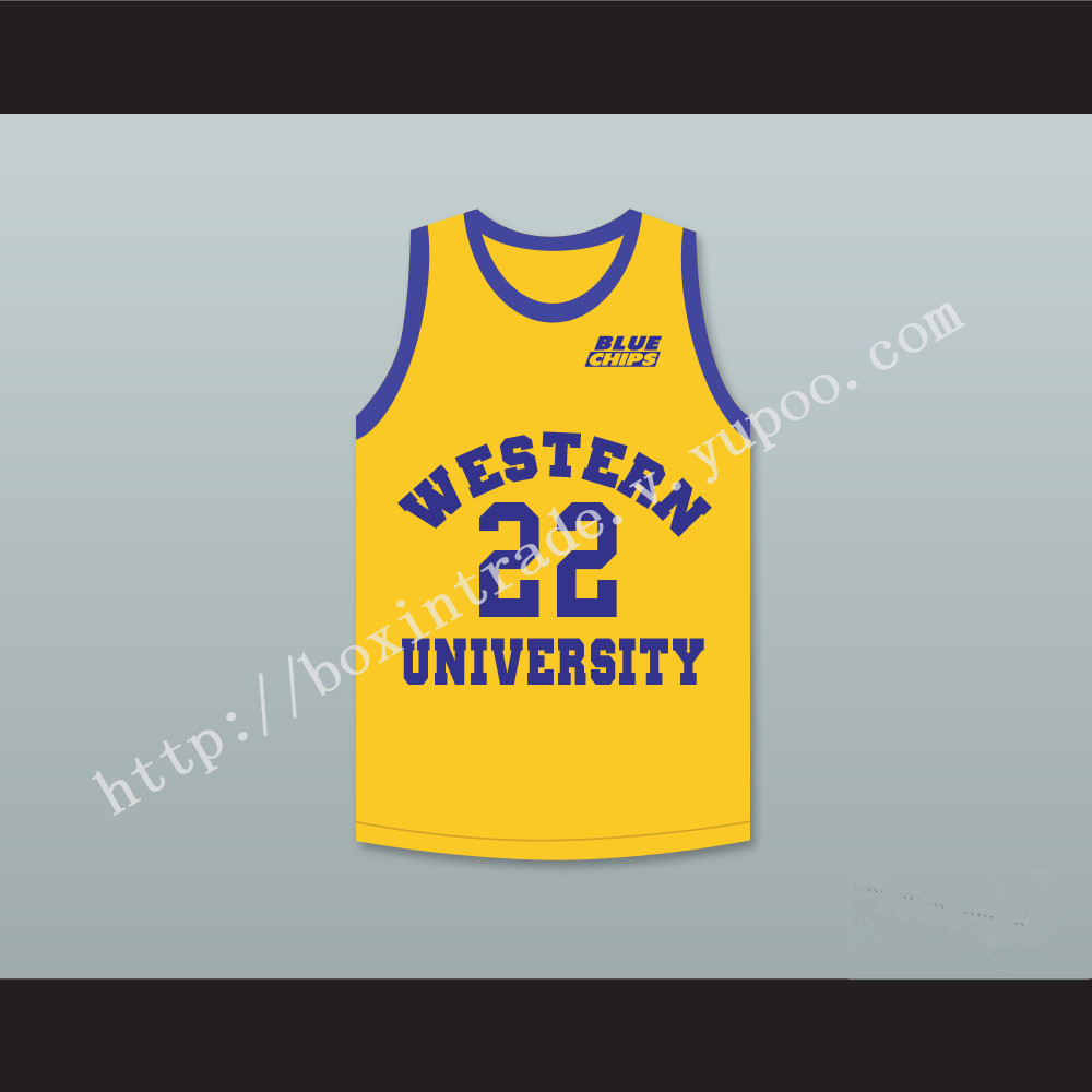 Anfernee Hardaway Butch McRae 22 Western University Yellow Basketball Jersey with Blue Chips Patch