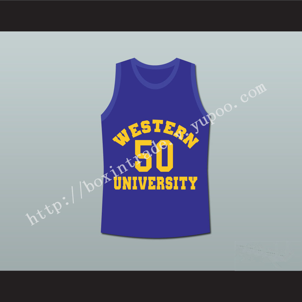 Shaq Neon Boudeaux Western University Blue Basketball Jersey Blue Chips Movie