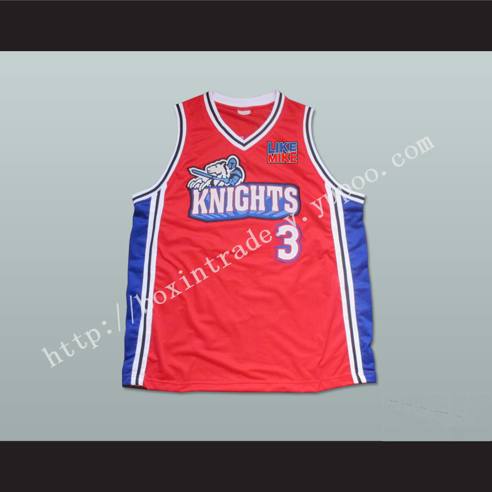 Calvin Cambridge 3 Los Angeles Knights Red Basketball Jersey with Like Mike Patch