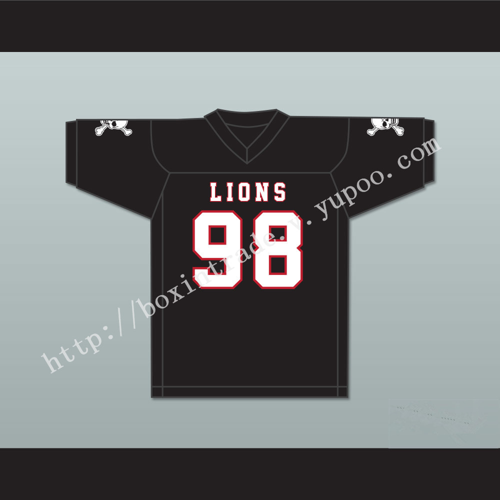 Gary McCrae 98 EMCC Lions Black Football Jersey Includes Patches