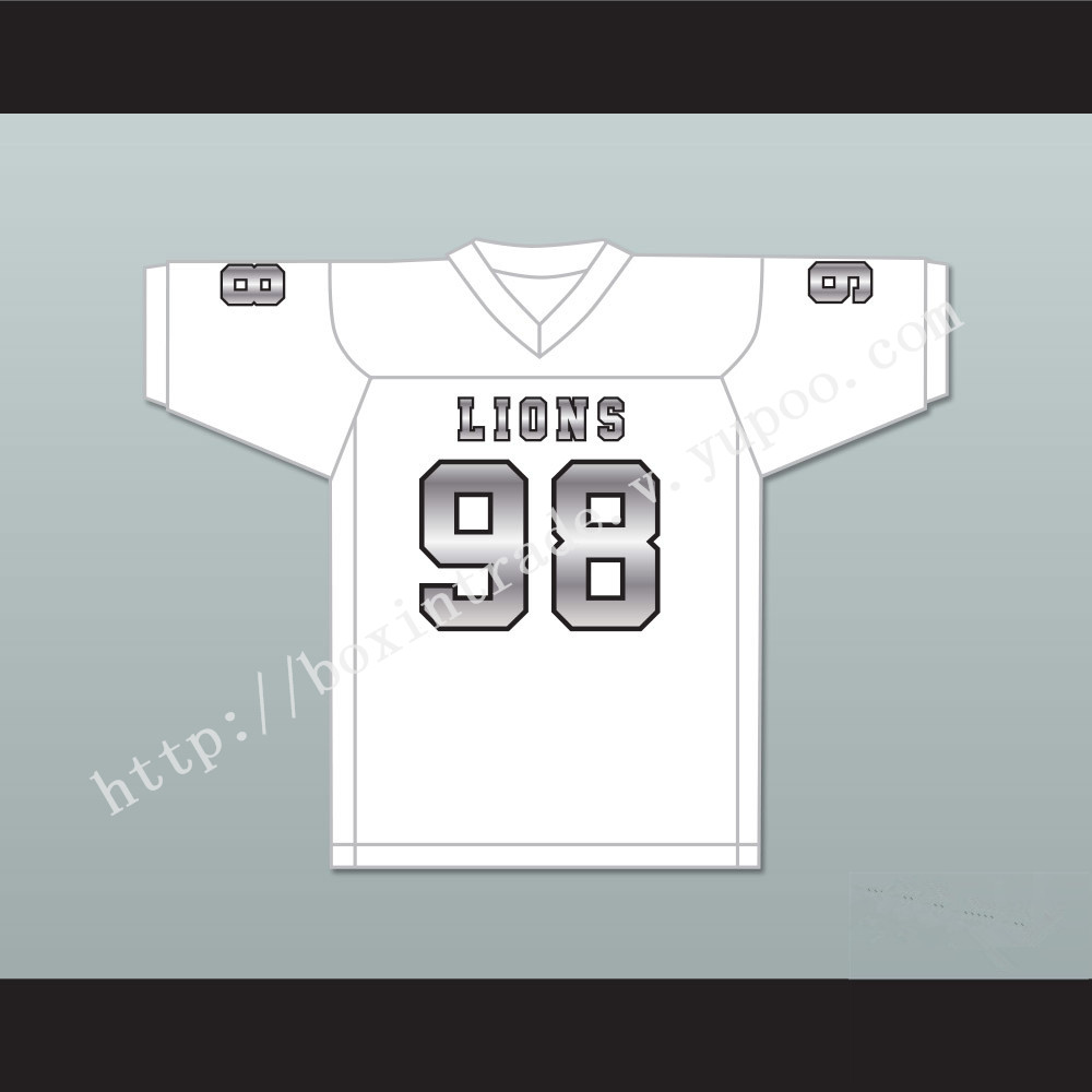 Gary McCrae 98 EMCC Lions White Alternate Football Jersey