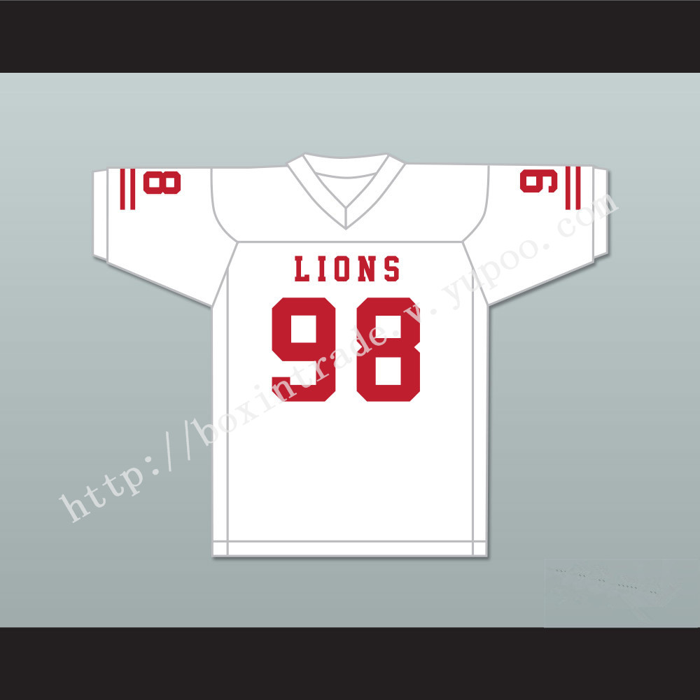 Gary McCrae 98 EMCC Lions White Football Jersey