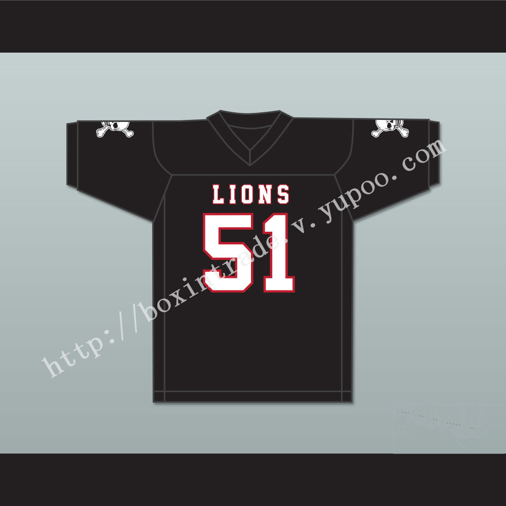 James Davis 51 EMCC Lions Black Football Jersey Includes Patches