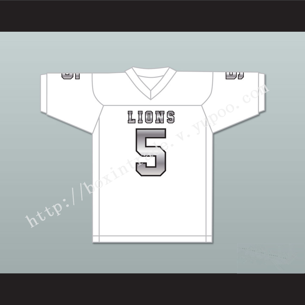 John Franklin 5 EMCC Lions White Alternate Football Jersey