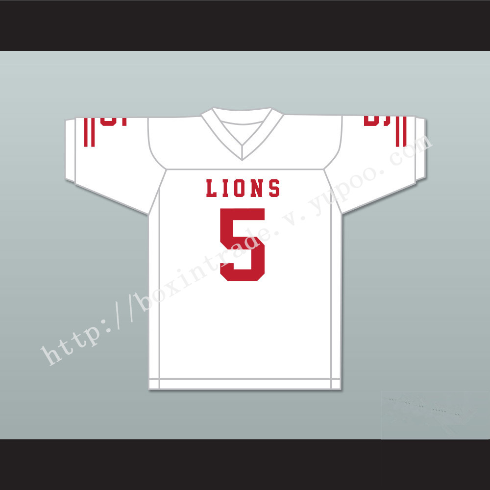 John Franklin 5 EMCC Lions White Football Jersey