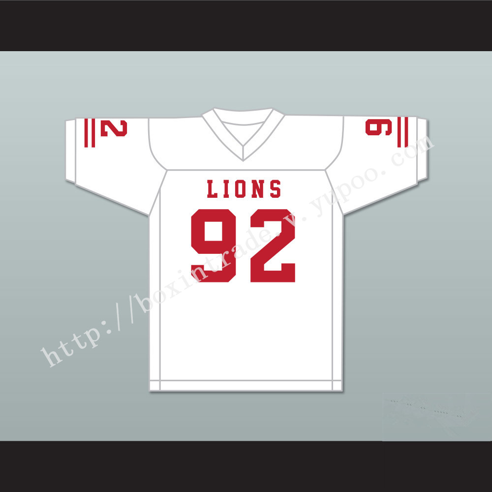 Marcel Andry 92 EMCC Lions White Football Jersey