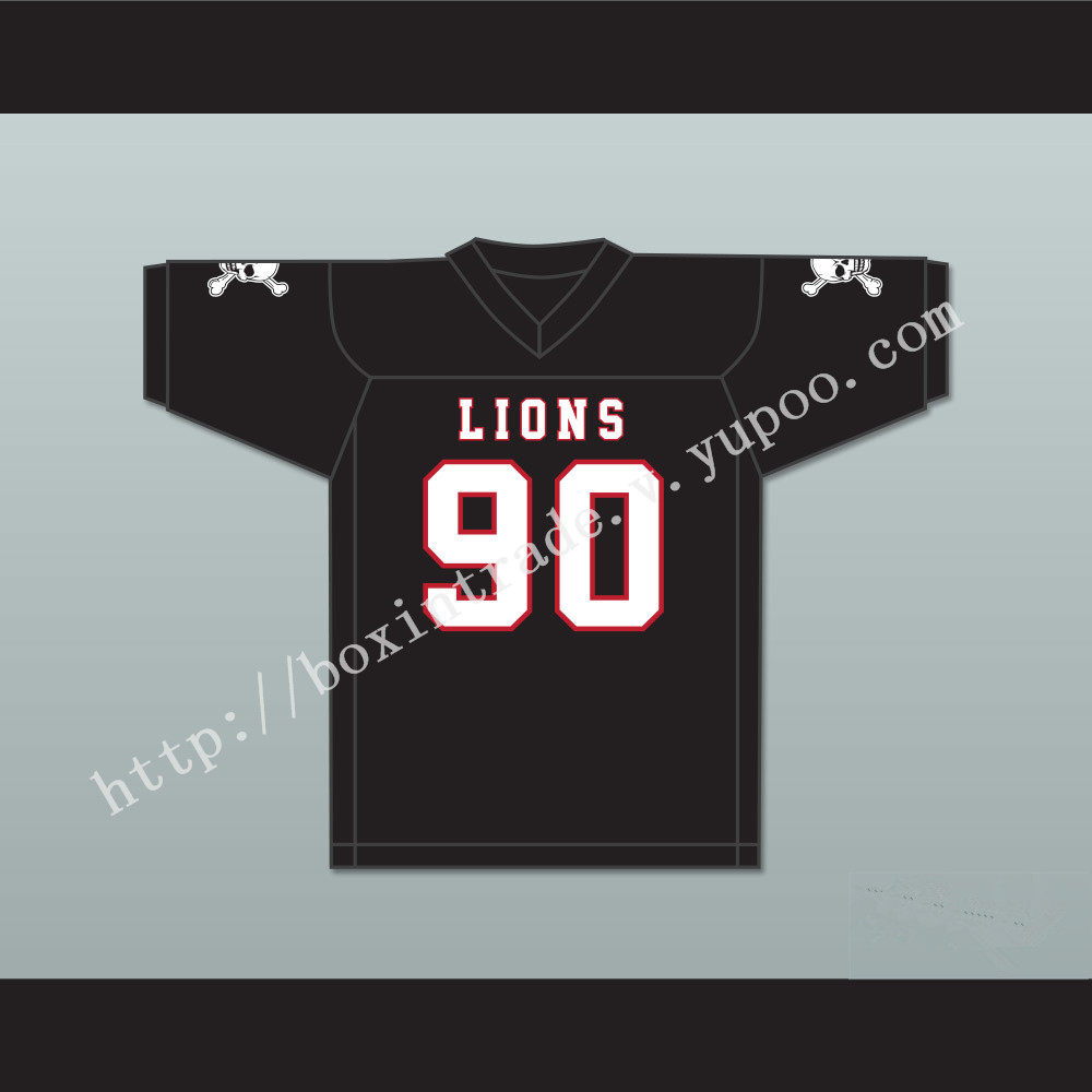 Ronald Ollie 90 EMCC Lions Black Football Jersey Includes Patches